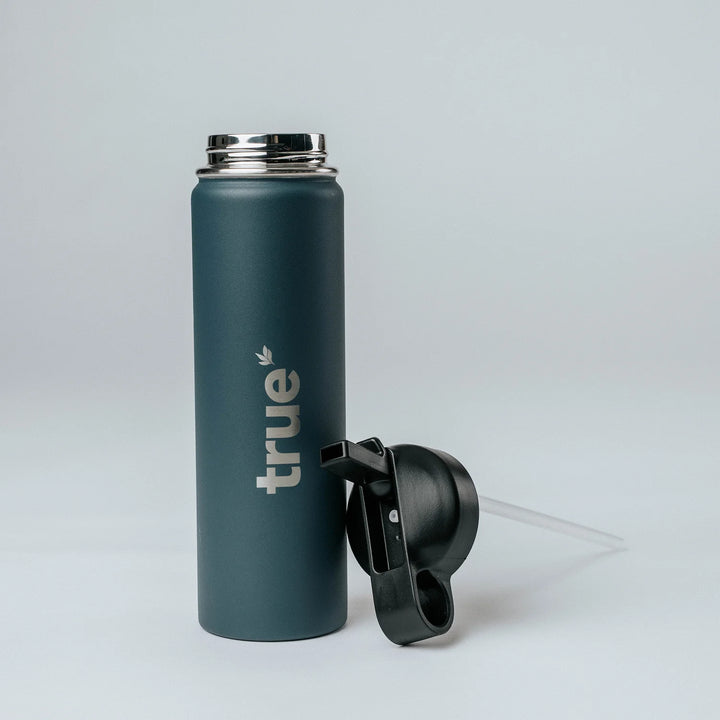 True Protein Insulated Water Bottle 700ml opened with lid