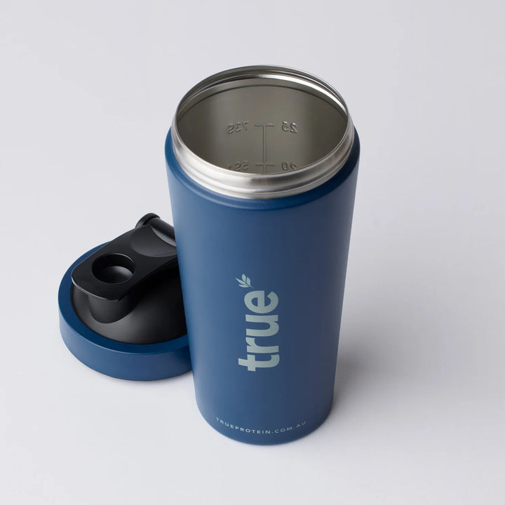 True Protein Stainless Steel Shaker 800ml opened