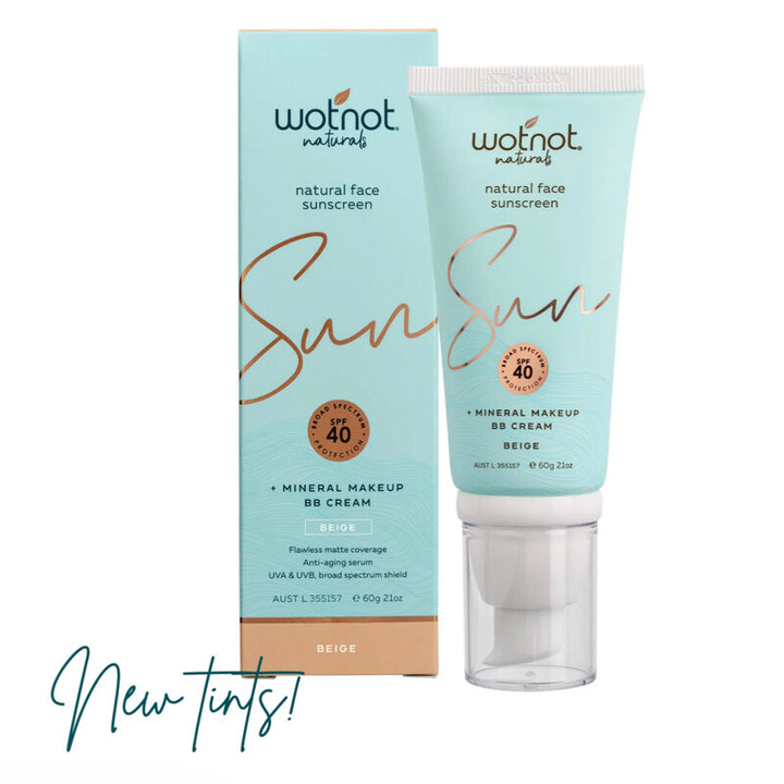 Wotnot 40 SPF Natural Face Sunscreen + Serum BB Cream & Mineral Makeup
